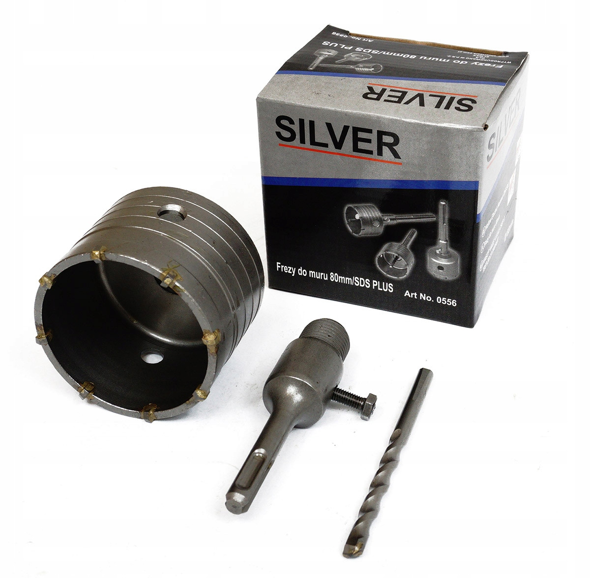 Коронка по бетону 80мм SDS + продовжувач SILVER S0556