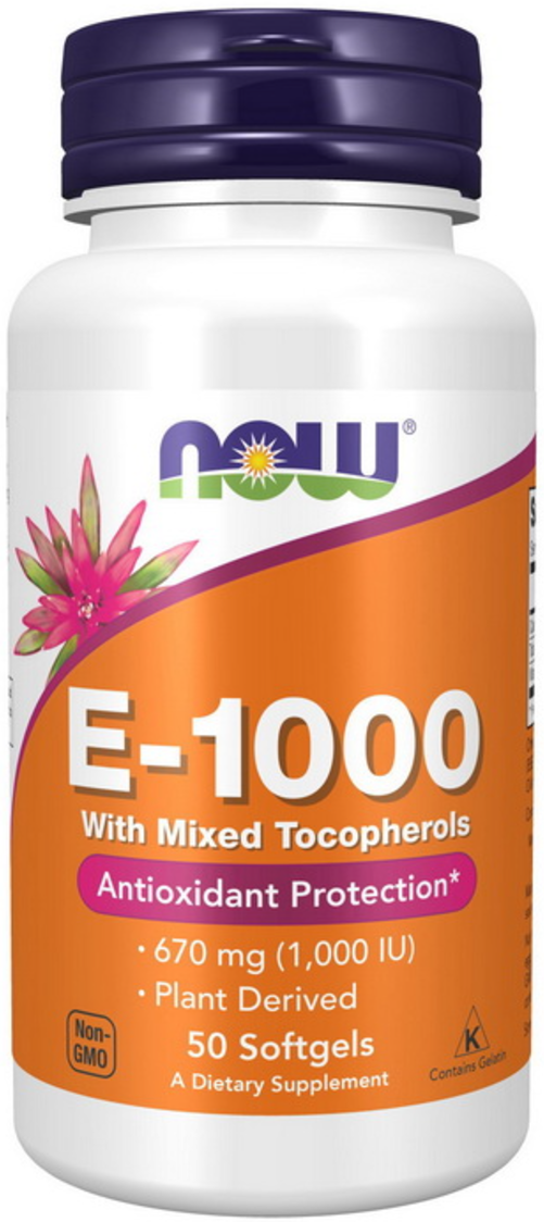Вітамін Е Now Foods E-1000 with mixed Tocopheryl 50 softgels