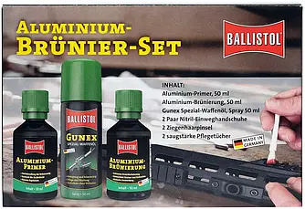 Набір для вороніння алюмінію "Ballistol" у картонній коробці (6 передм.)