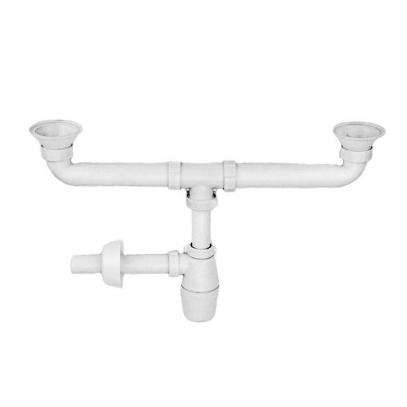 Сифон для подвійної мийки 1 1/2*40*50, фото 1