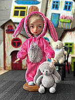 Кукла ручної роботи Рожевий зайчик Лялька Зайка