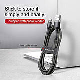 Кабель USB Baseus Cafule Type-C 2A 2m, Black+Gray (CATKLF-CG1), фото 5