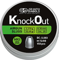 Кулі JSB Diabolo Knock Out Slugs MKII 6.35мм, 2.170г, 150шт