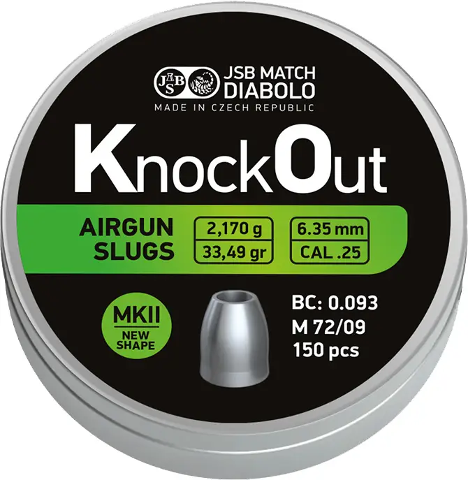 Кулі JSB Diabolo KnockOut Slugs MKII 6.35мм, 2.170г, 150шт