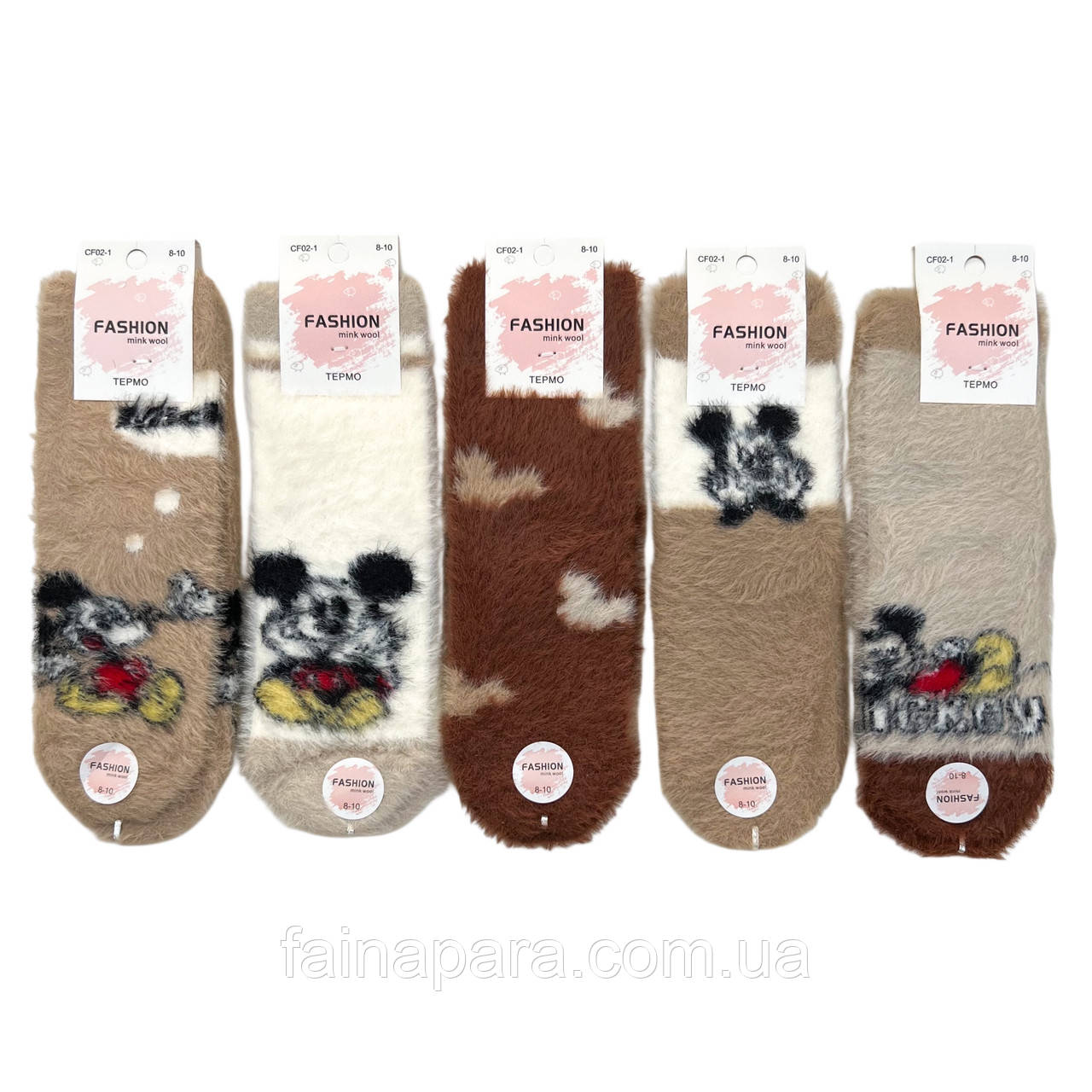 Норкові дитячі шкарпетки з міккі маусом Fashion 2-4, фото 1