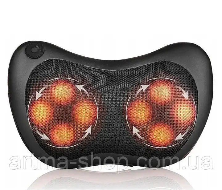 Масажна подушка масажер 4 рівня Pillow Link (4 ролика/Підігрів/220v/Прикурювач)
