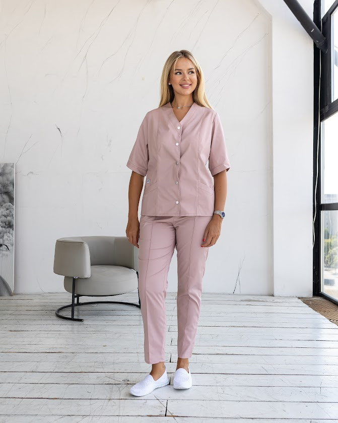 Жіночий медичний костюм Біата стрейч три чверті рукав, фото 1