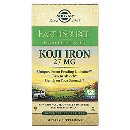 EarthSource Food Fermented Koji Iron Solgar 27 мг 30 капсул