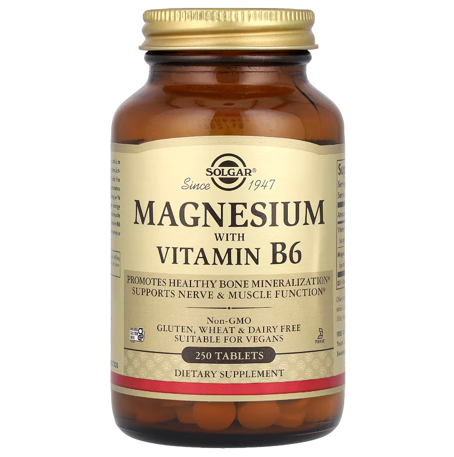 Magnesium with Vitamin B6 Solgar 250 таблеток, фото 1