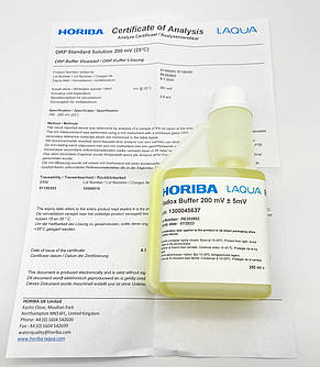 Калібрувальний розчин для ОВП-метрів (200mV, 250 мл) HORIBA 250-ORP-200, фото 5