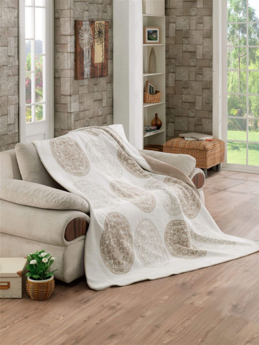 Плед бавовняний Sarar Battaniye з бахромою 1677А, фото 1