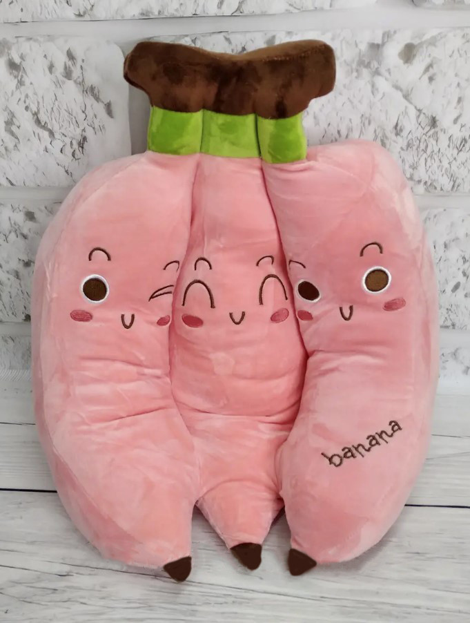 Плед - м'яка іграшка 3 в 1 ( Зв'язка бананів рожева ), фото 1