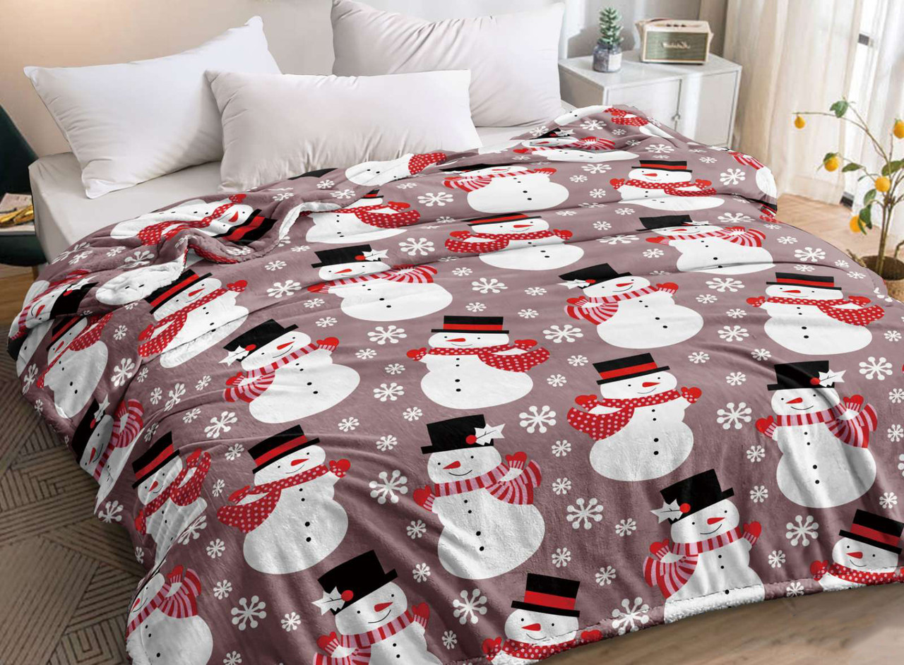 Плед з флісу Сніговики (200х220), фото 1