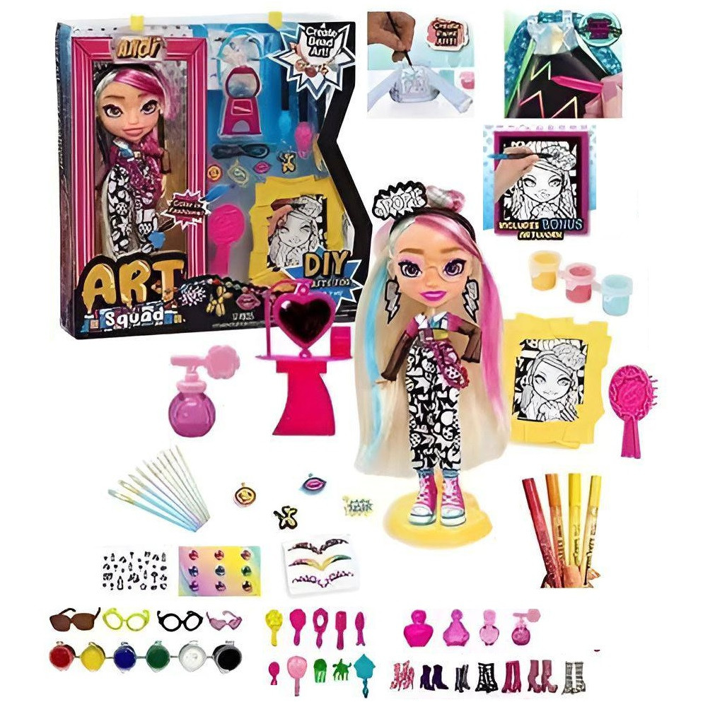 Лялька шарнірна зі стійкою, фарбами та маркерами (23 см) TK 1046, фото 1