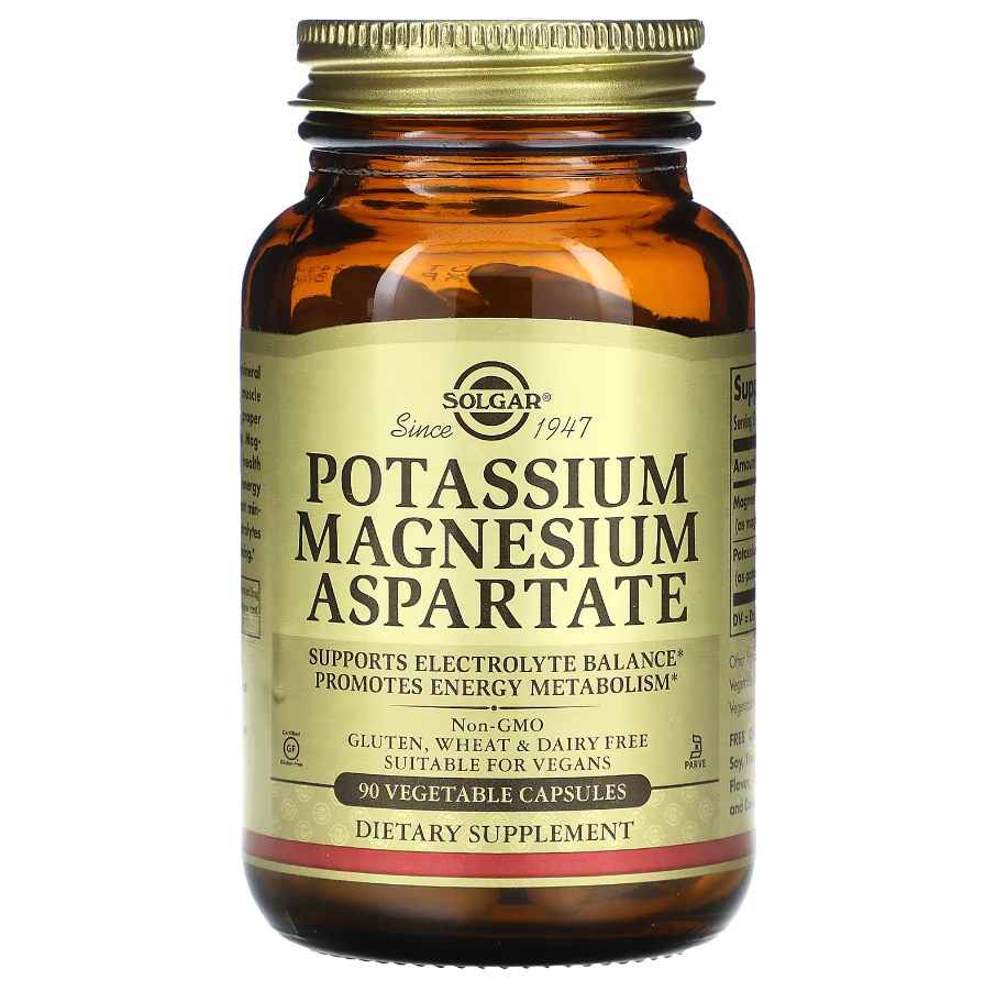 Potassium Magnesium Aspartate Solgar 90 капсул, фото 1