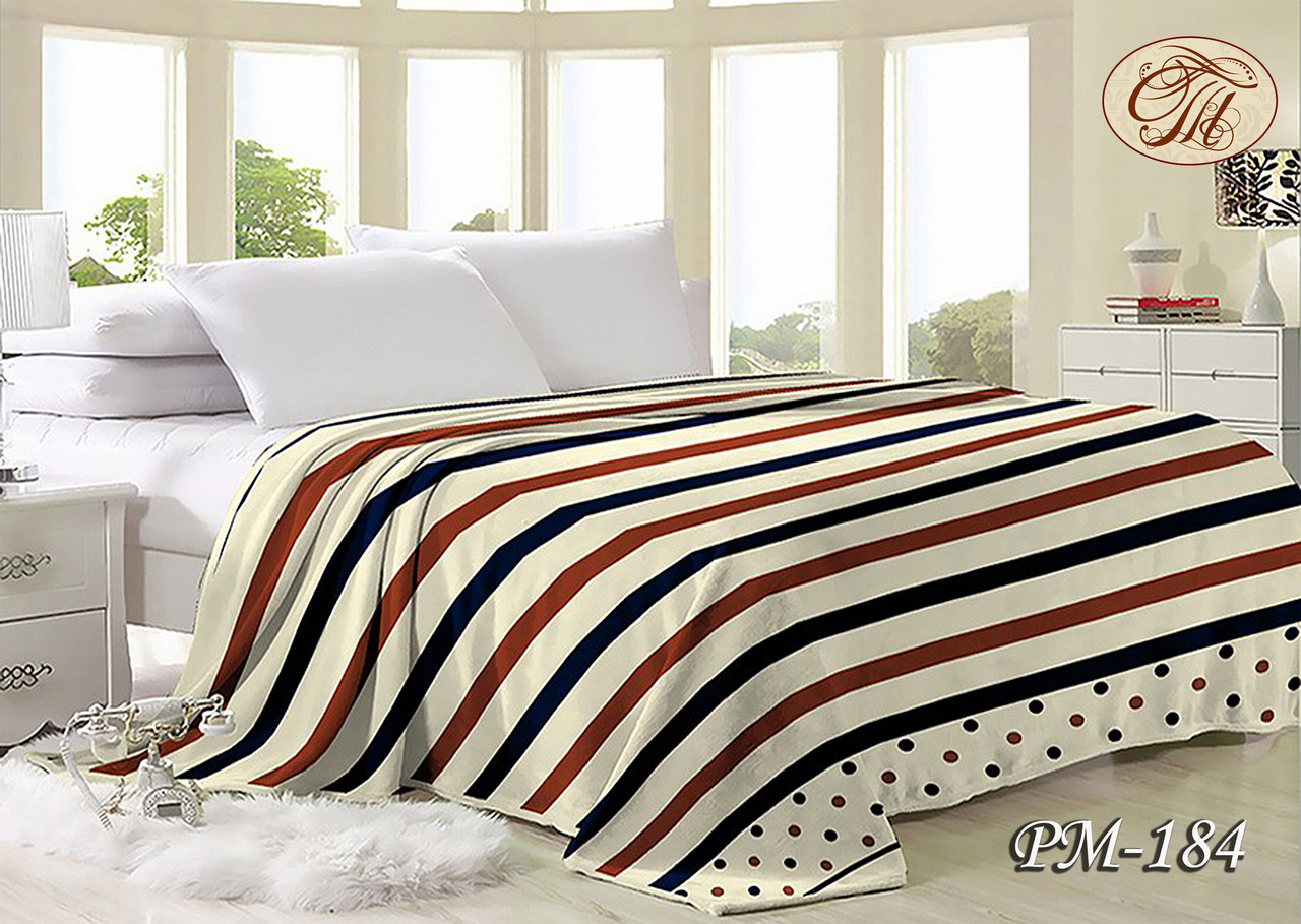 Плед із флісу Смуга з горохом (160х210), фото 1