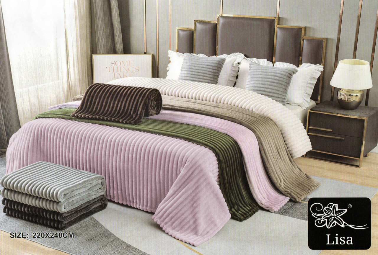 Плед-покривало з бамбукового волокна "Lisa" Шарпей пудра (220x240cм), фото 1