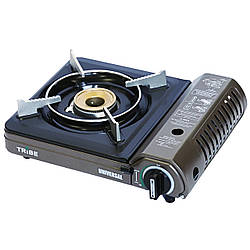 Газова плита портативна Tribe Universal із перехідником на великий балон сіра