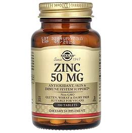 Zinc 50 мг Solgar 100 таблеток