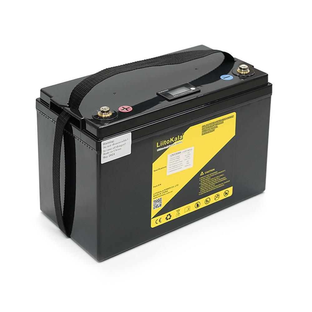 Акумуляторна батарея LiitoKala LiFePO4 12,8V 150Ah BMS(20(100)/200A) c LCD дисплеєм (340*180*226mm), 11.5kg