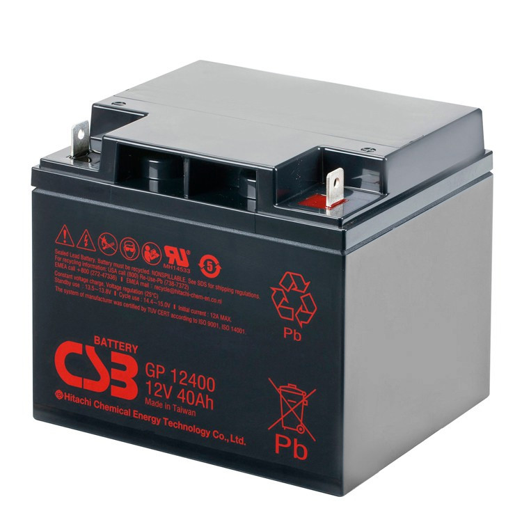 Тяговий акумулятор для квартир і будинків CSB GP12400 12V 40Ah (197х166х170мм) Q1, фото 1