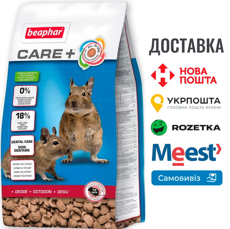 Повноцінний корм Beaphar CARE+ Degu супер-преміум класу для дегу, 700г