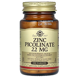 Zinc Picolinate 22 мг Solgar 100 таблеток
