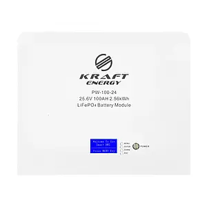 Акумуляторна батарея літій-залізо-фосфатна 25.6В 100А*год 2560Вт*год Kraft PW-100-24 LiFePO4 настінний монтаж