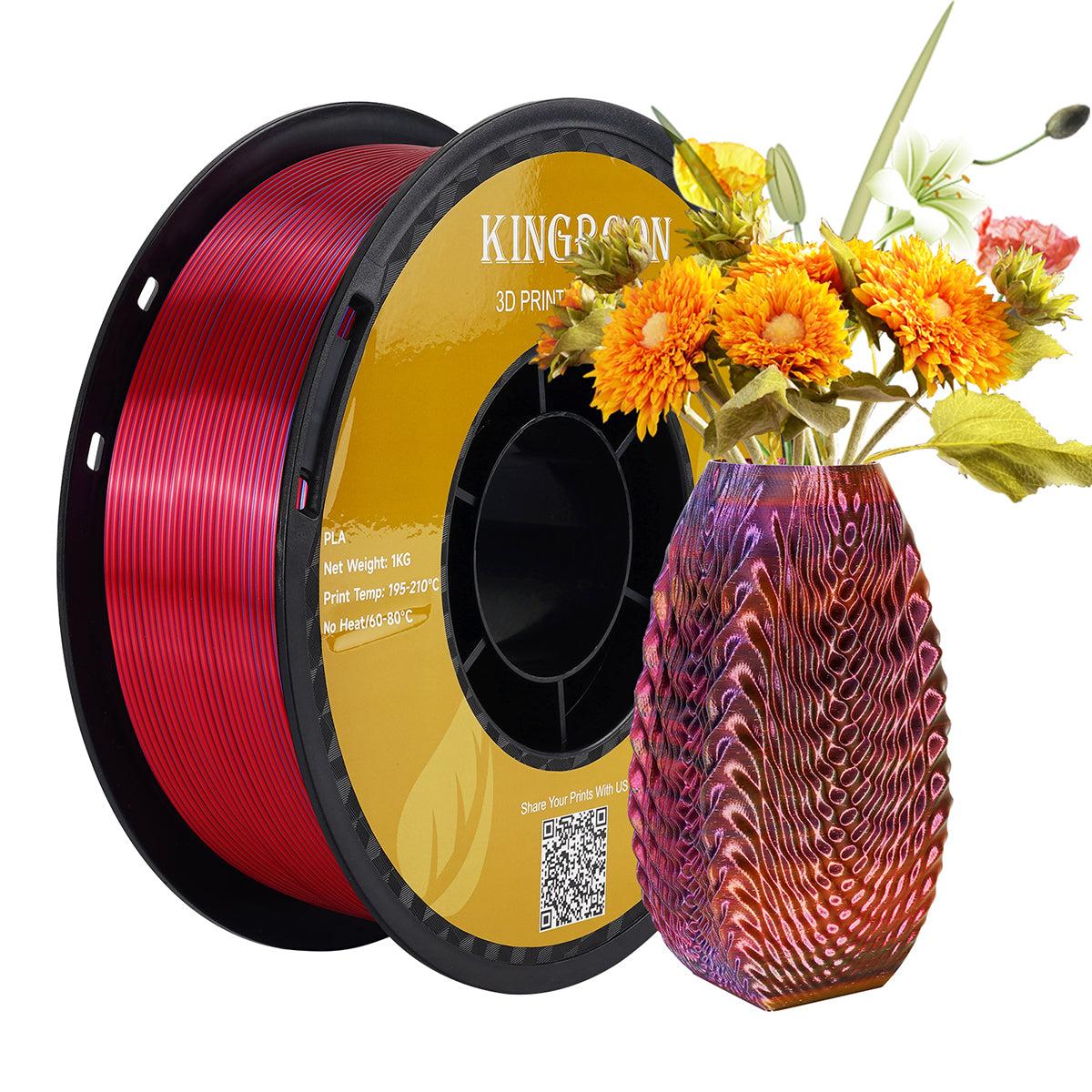 Пластик філамент для 3Д-друку KINGROON Silk PLA Red Golden Blue (YMX0173/HC126), Classic, 1.75мм, 1кг, 195-230℃, Черв Золот Синій