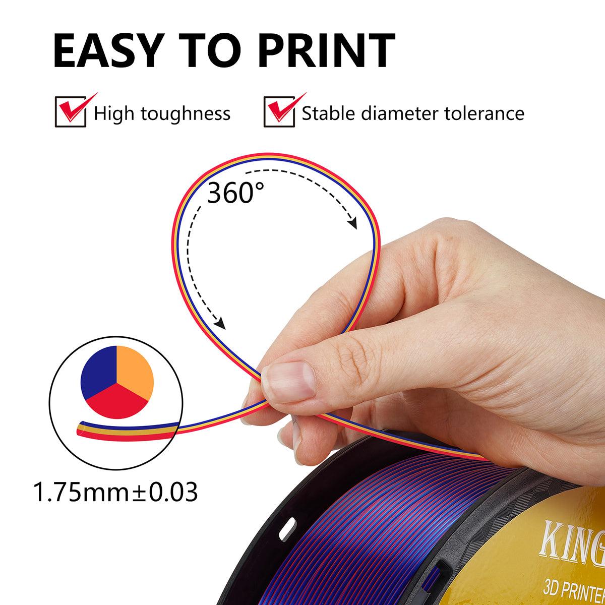 Пластик филамент KINGROON PLA Silk Red Golden Blue (YMX0173)
