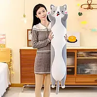 М'яка іграшка подушка Коргі Батон 110 см. Плюшева дитяча іграшка подушка Собака Батон довга, Сірий