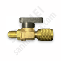 Перехідник для заправки фреону R410 1/4" + 5/16" з запірним краном для кондиціонерів