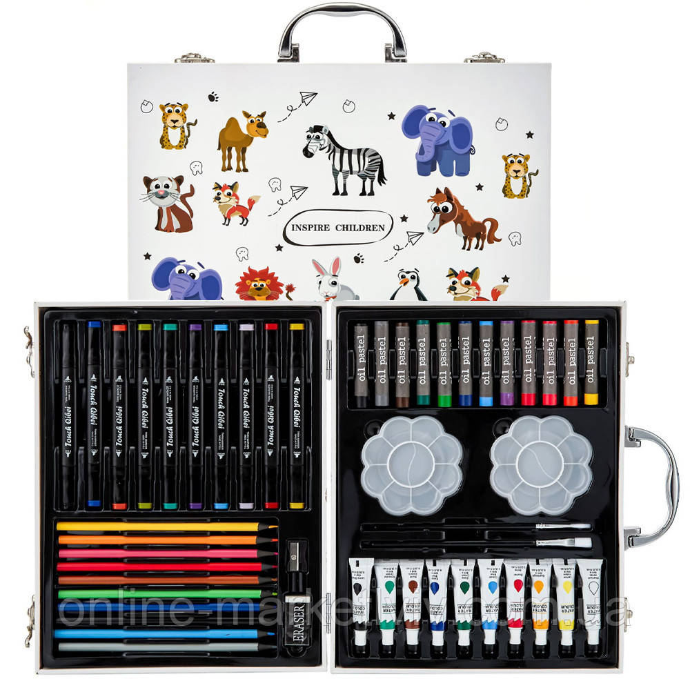 Дитячий набір для творчості 50 предметів, в кейсі / Художній набір для малювання / Комлект художника, фото 1