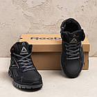 Підліткові зимові черевики з натуральної шкіри з хутром Reebok високі хутряні кросівки на блискавці хлопчику, фото 7