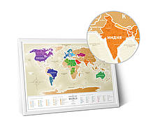 Скретч-мапа світу Travel Map Gold World (рос) (тубус)