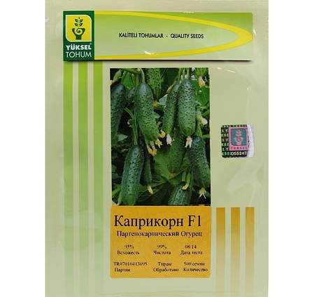 Насіння огірка Каприкорн F1 / Kaprikorn F1, 500 насінин — партенокарпічний огірок, Yuksel Seeds, фото 2
