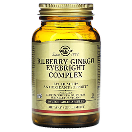 Bilberry Ginkgo Eyebright Complex Solgar 60 капсул
