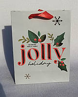 Новорічний пакет 32 см х 26 см х 10 см Jolly holiday, фото 2