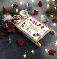 Набір піал із дощечкою на бамбуковій підставці "Сані", 34х17 см.