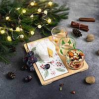 Набір піал із дощечкою на бамбуковій підставці "Затишна вечеря", 22х19,5 см.