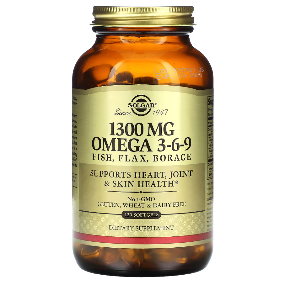 Omega 3-6-9 1300 мг Solgar 120 капсул, фото 1