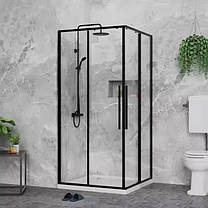 Скляна душова кабіна AVKO Glass RDR42,190х90х90 Black, фото 3