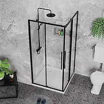 Скляна душова кабіна AVKO Glass RDR42,190х90х90 Black, фото 4