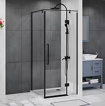 Скляна душова кабіна AVKO Glass S237R, 90х90х190 Black, фото 4