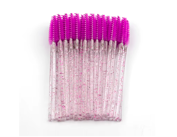 Щіточки для брів і вій з блистками, 50 шт фіолетові, фото 1