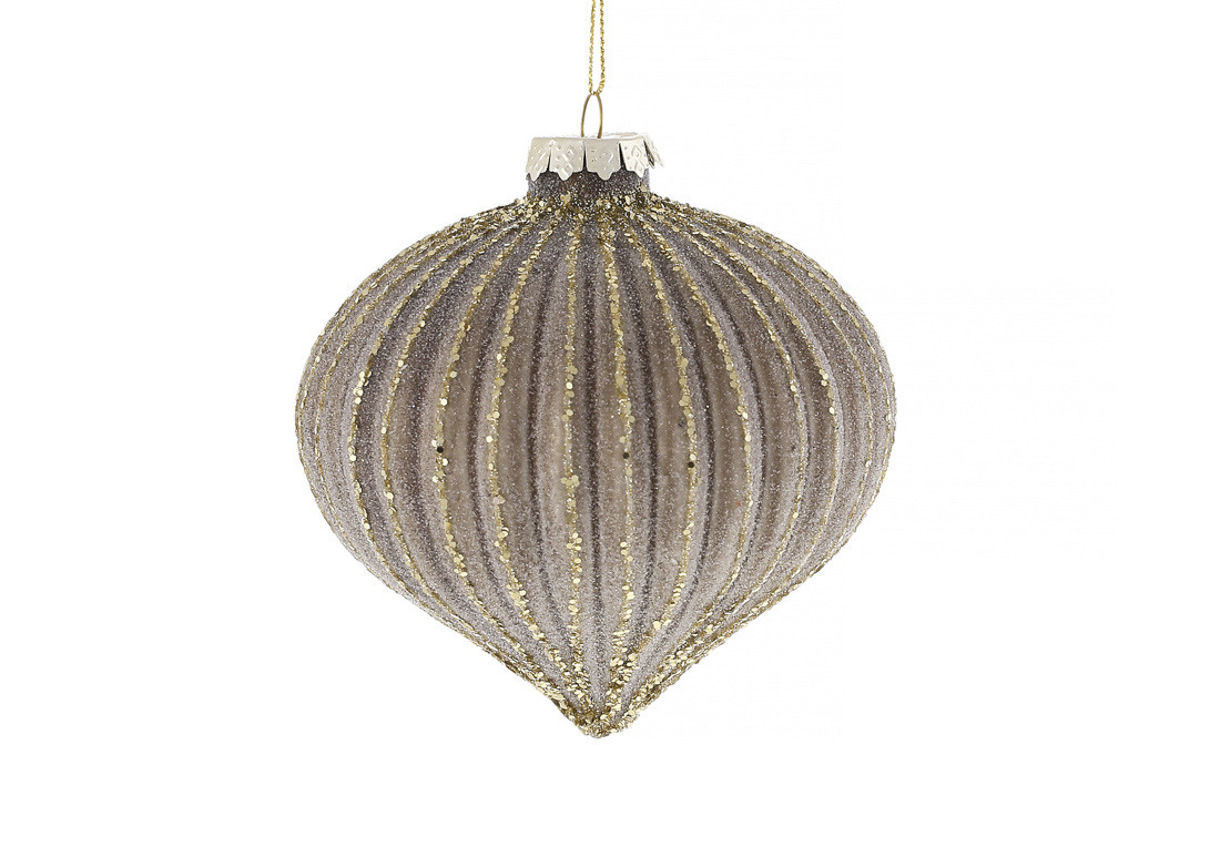 Ялинкова прикраса із цукровим покриттям 10см, колір - коричневий мокко із золотом, фото 1