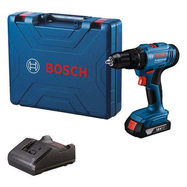 Потужний акумуляторний ударний дриль-шурупокрут Bosch Professional GSB 183-LI із АКБ 18V 2.0Ah, з/п  у кейсі