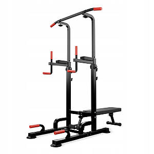 Багатофункціональна стійка для підтягувань 4FIZJO Pro+ зі лавкою для тренувань Black (P-5905973402637)