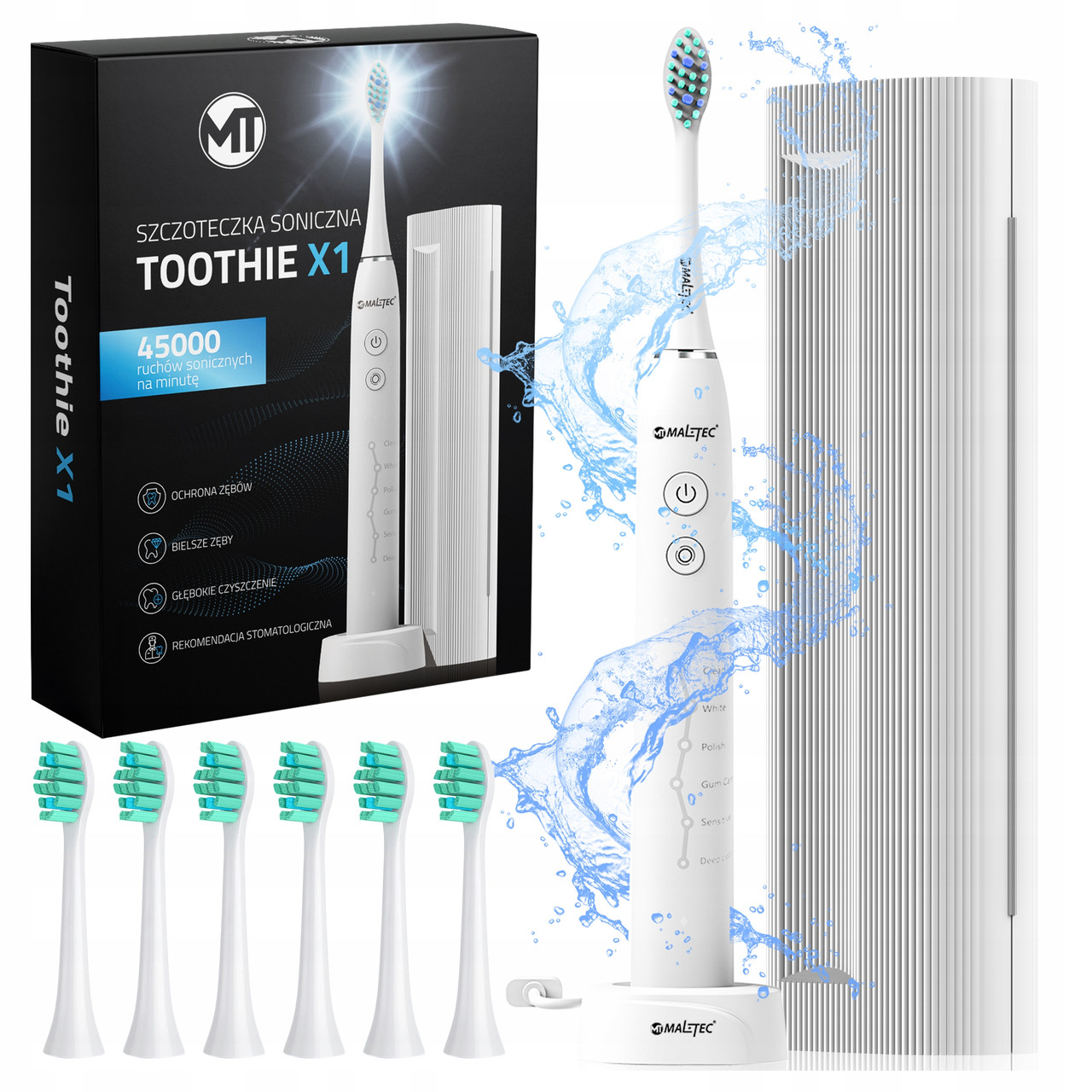 Електрична зубна щітка Maltec Toothie X1 WH, фото 1
