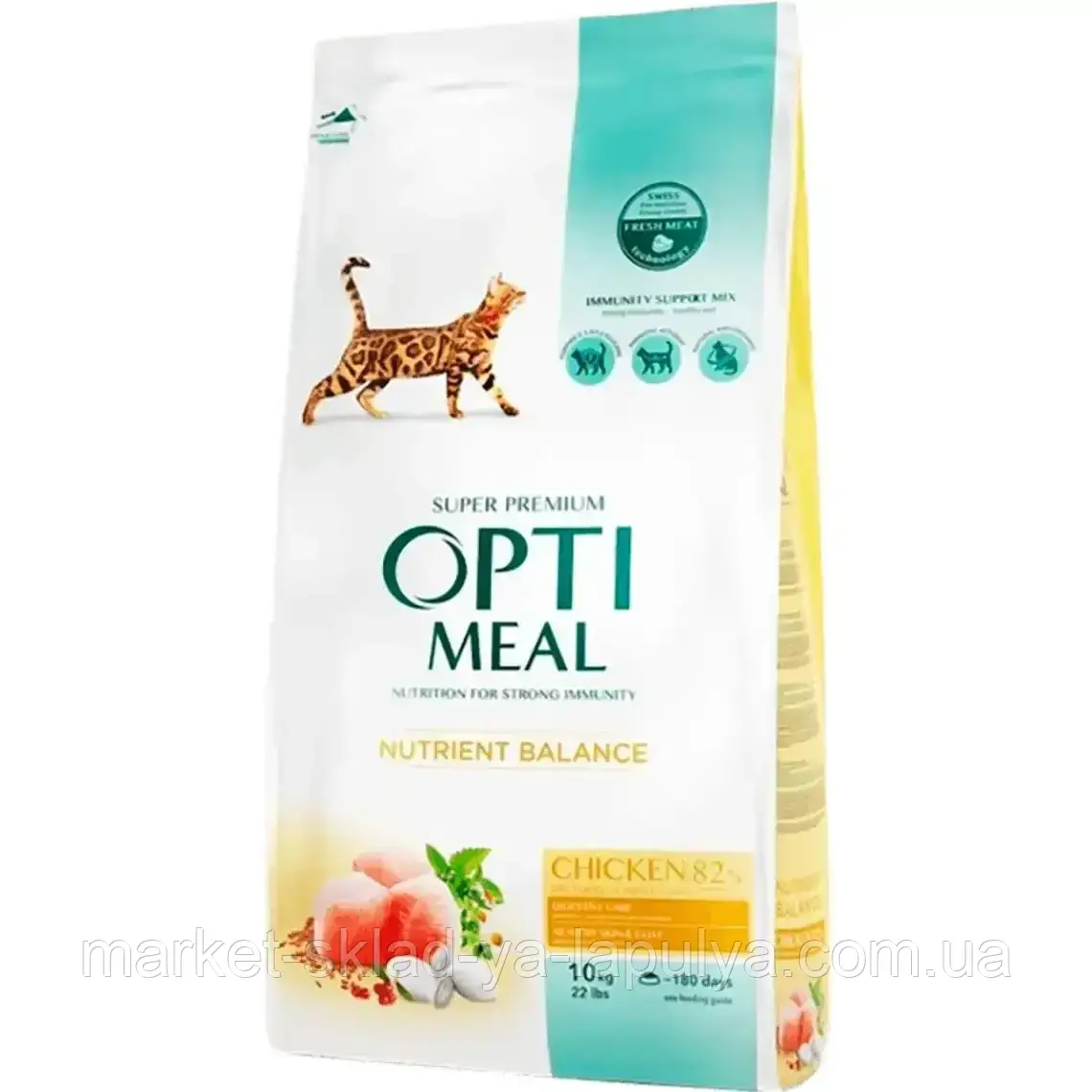 Opti meal Сухий корм для котів 10 кг курка, фото 1